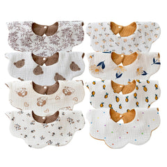 EllieHouse bibs with reversible patterns for two looks in one.