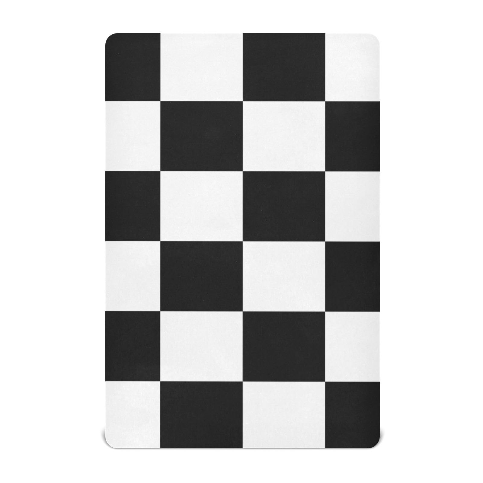 ElliTarr checkered crib sheet folded, showing soft, breathable fabric for baby sleep