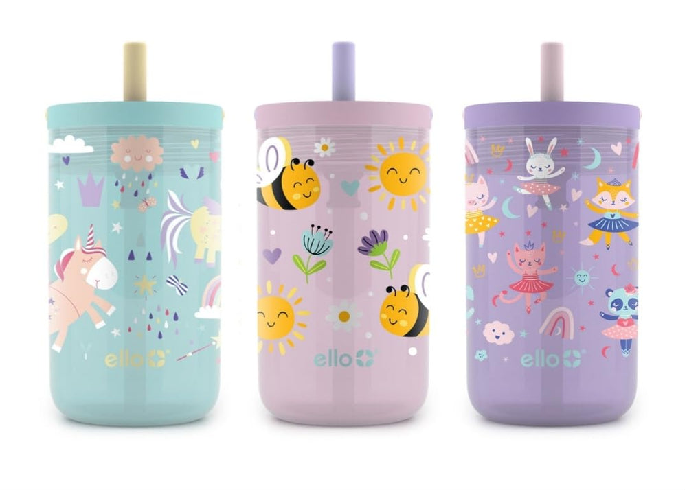Ello Kids Bop tumbler with ballerina print, durable for active kids.