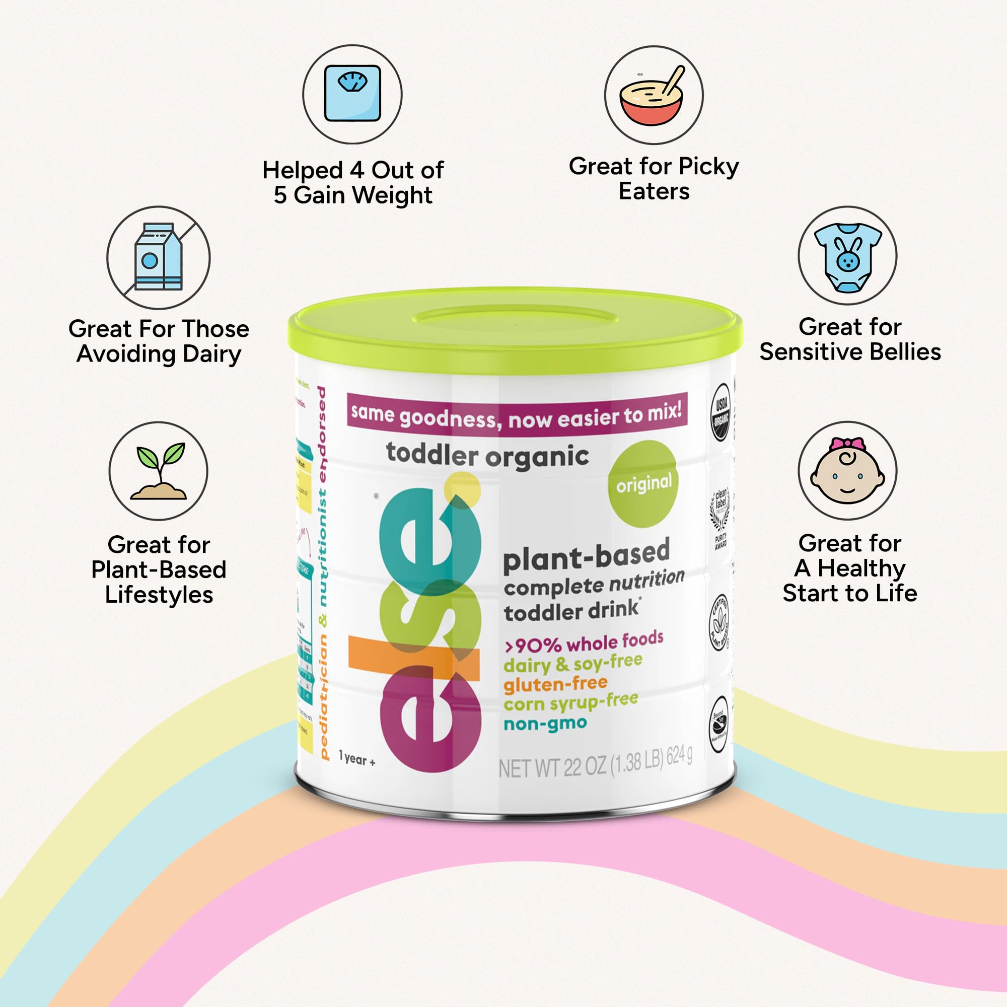 ELSE NUTRITION imagery of immunity-focused nutrients for healthy development.