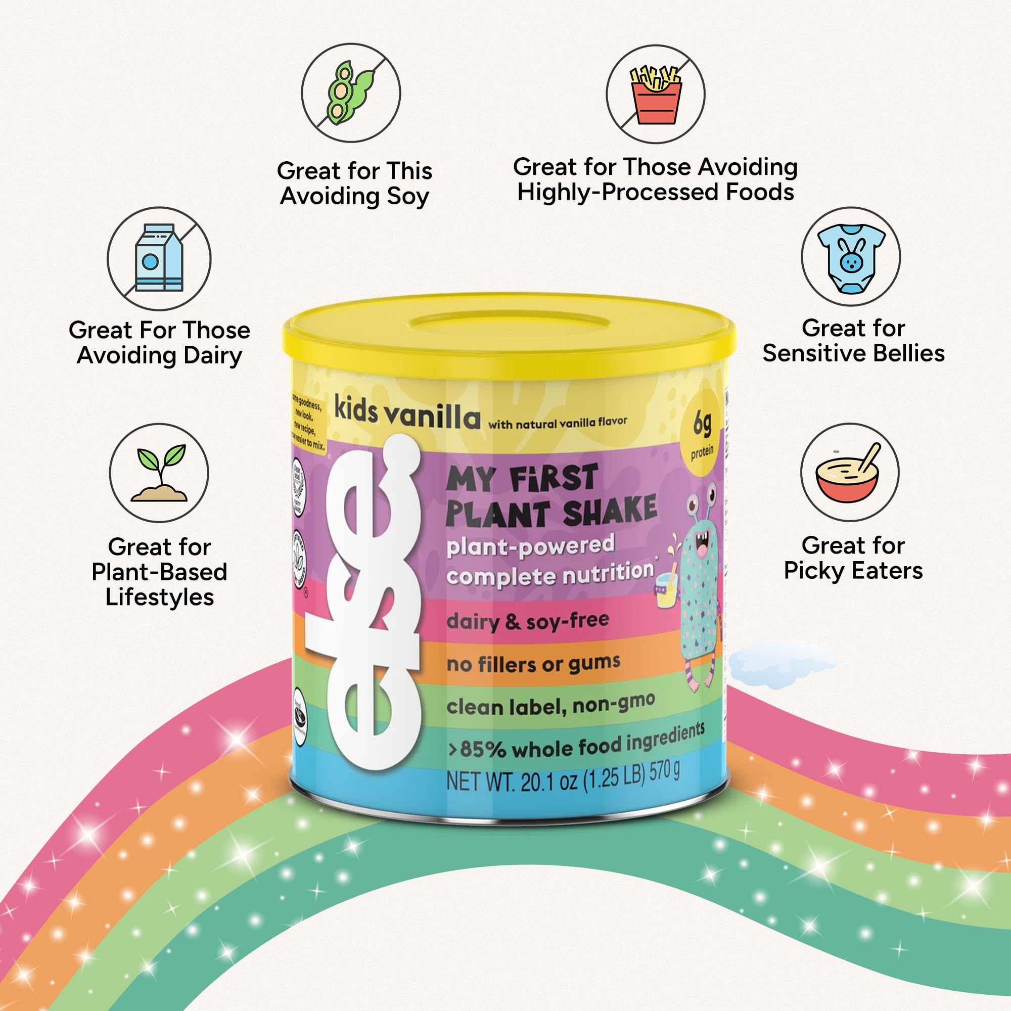 Else Nutrition vanilla dairy-free formula; suitable for dairy-free diets.