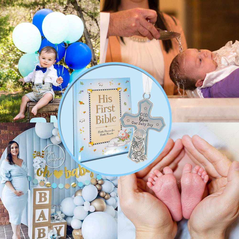 Elskandi guardian angel crib cross—meaningful cross design for a boy's christening decor.