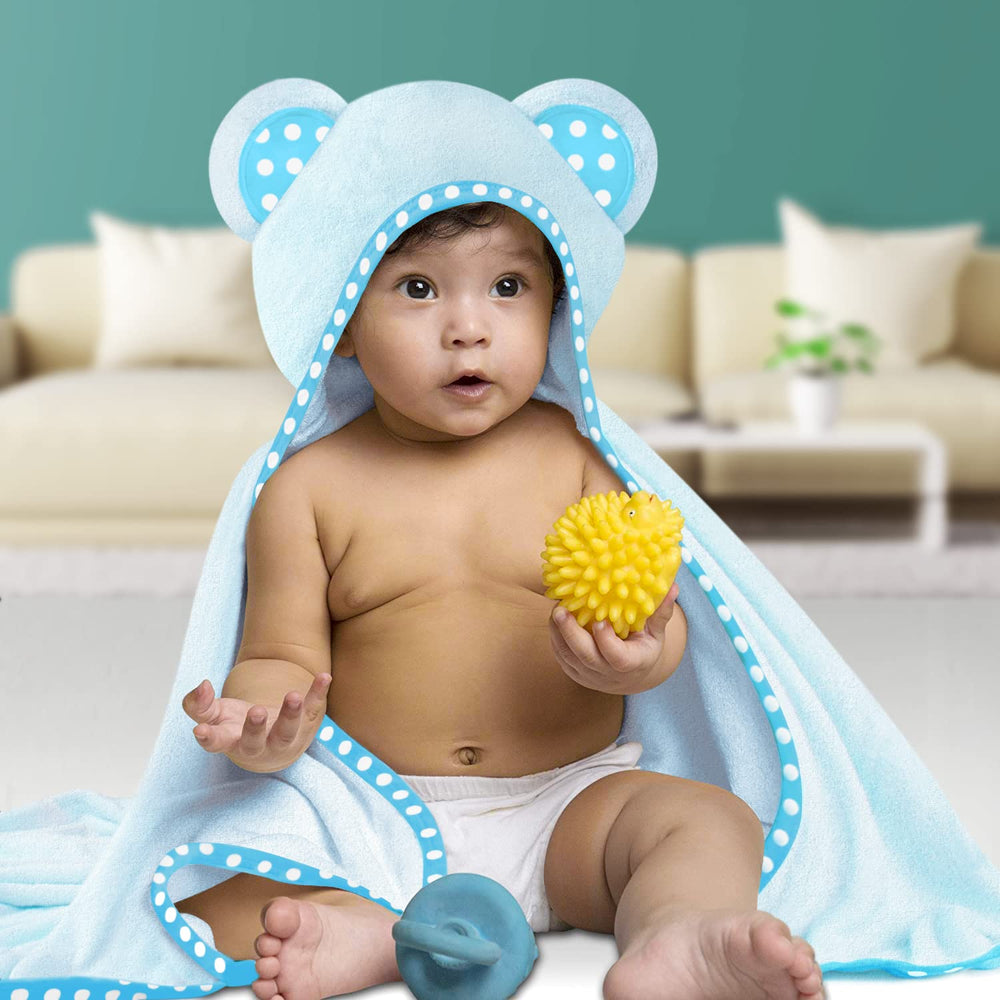 Gift-ready blue towel set ideal for baby showers and new parents