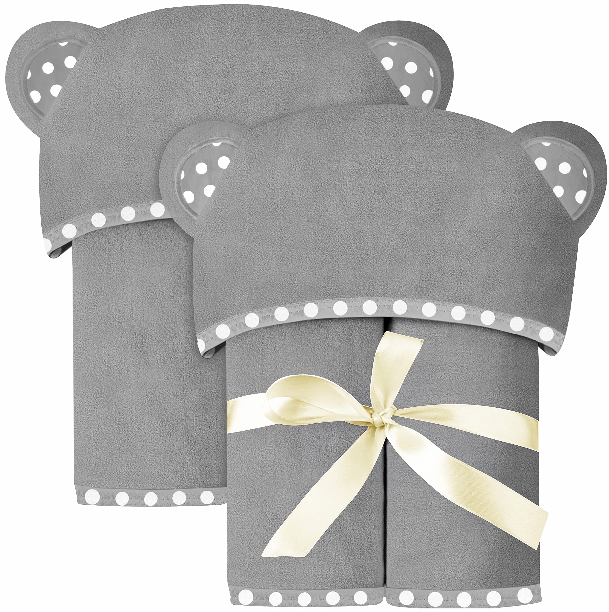 ELSVIN hooded baby towel grey 35x35 soft fabric keeps baby warm after bath