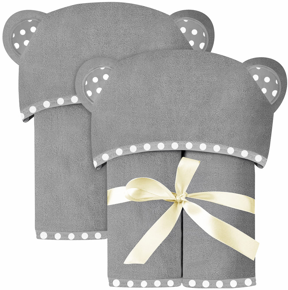 ELSVIN hooded baby towel grey 35x35 soft fabric keeps baby warm after bath