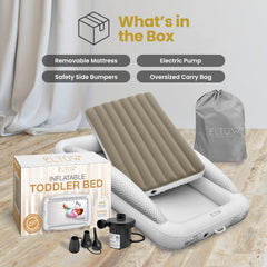Soft velvet surface on the ELTOW toddler travel bed for gentle touch.