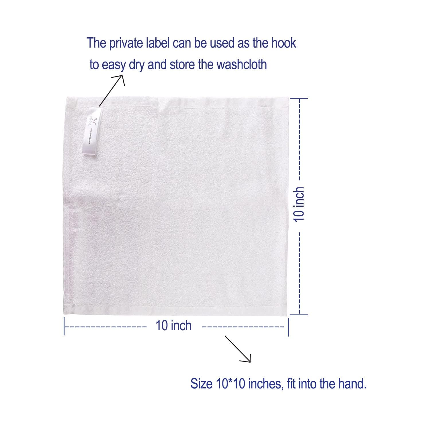 Elves bamboo viscose face cloth with hook for easy drying and storage