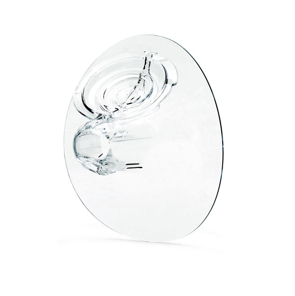 Elvie 21mm breast shield close-up showing comfortable fit for pumping.