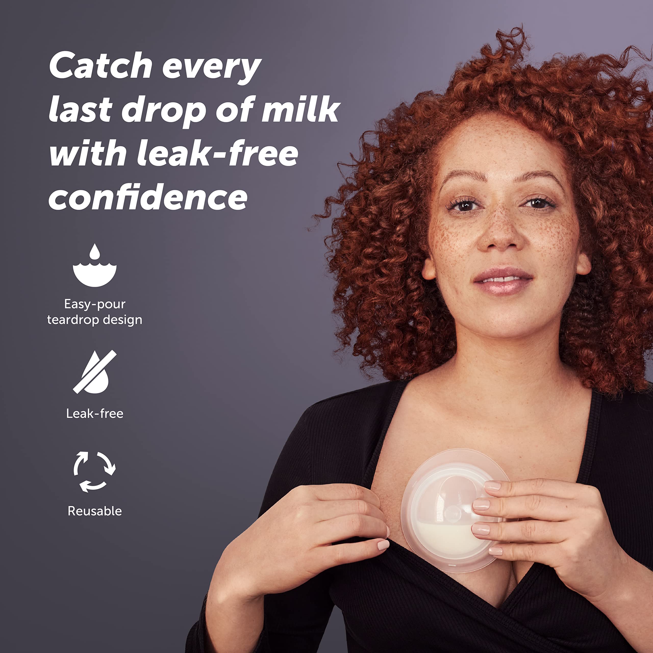 Elvie Catch silicone shells placed inside the bra for a comfortable fit.