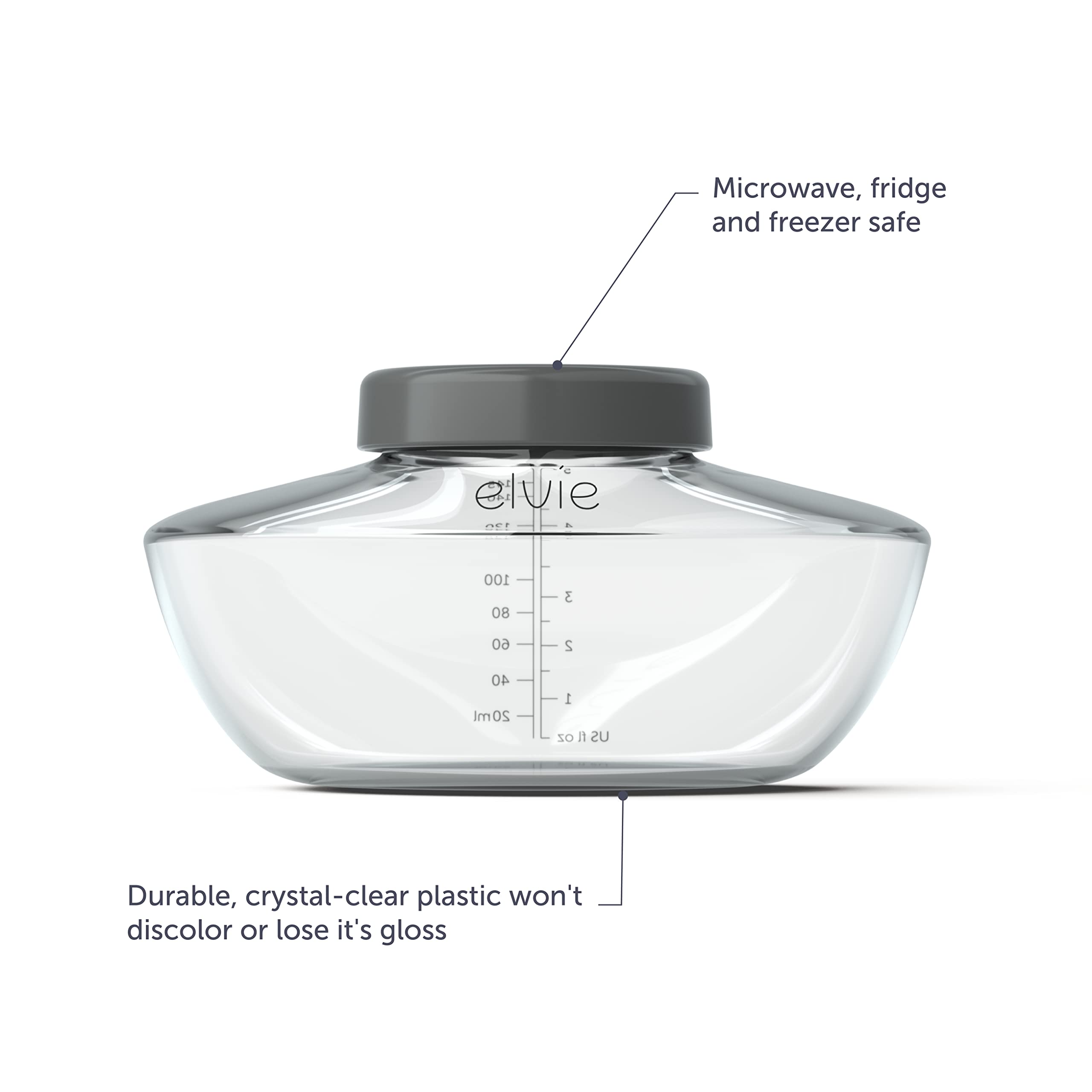 Elvie bottles simplify milk collection and storage for feeding.