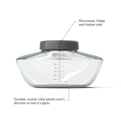 Elvie bottles simplify milk collection and storage for feeding.
