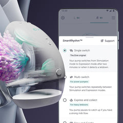 Elvie smallest discreet pump in a bra for on-the-spot pumping.