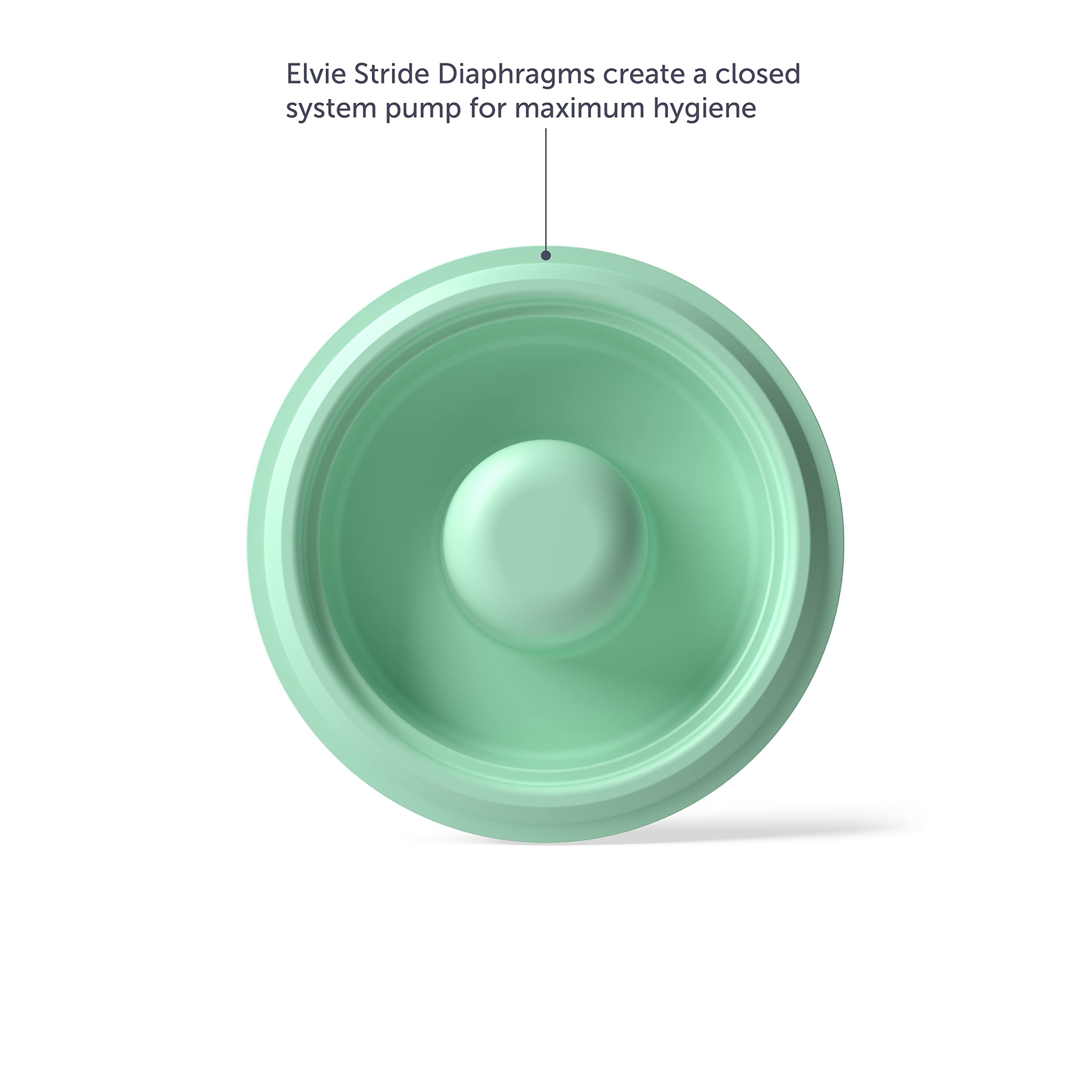 Elvie Stride diaphragm made of food-grade silicone for safe contact with expressed milk