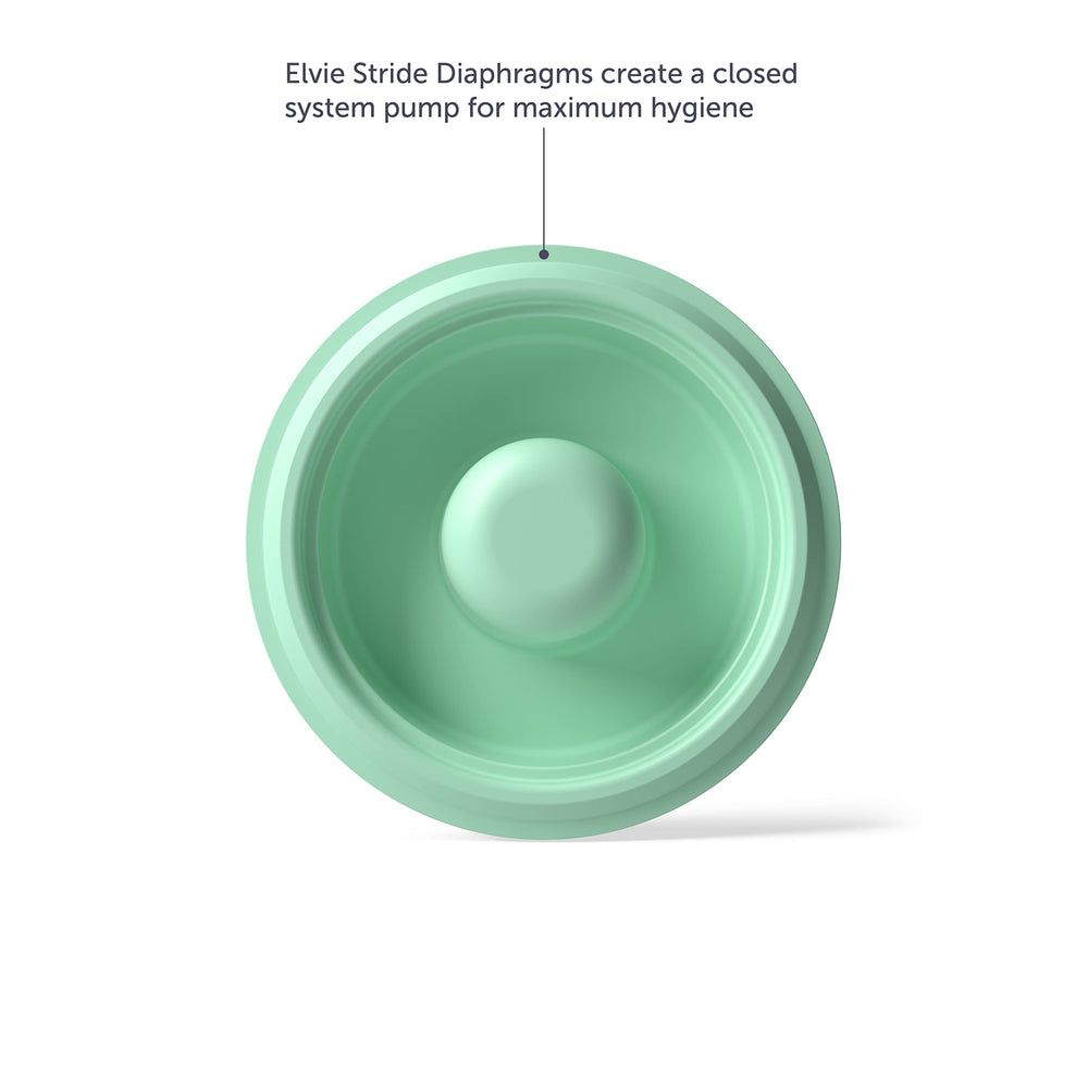 Elvie Stride diaphragm made of food-grade silicone for safe contact with expressed milk