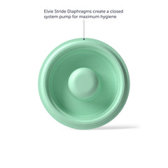 Elvie Stride diaphragm made of food-grade silicone for safe contact with expressed milk