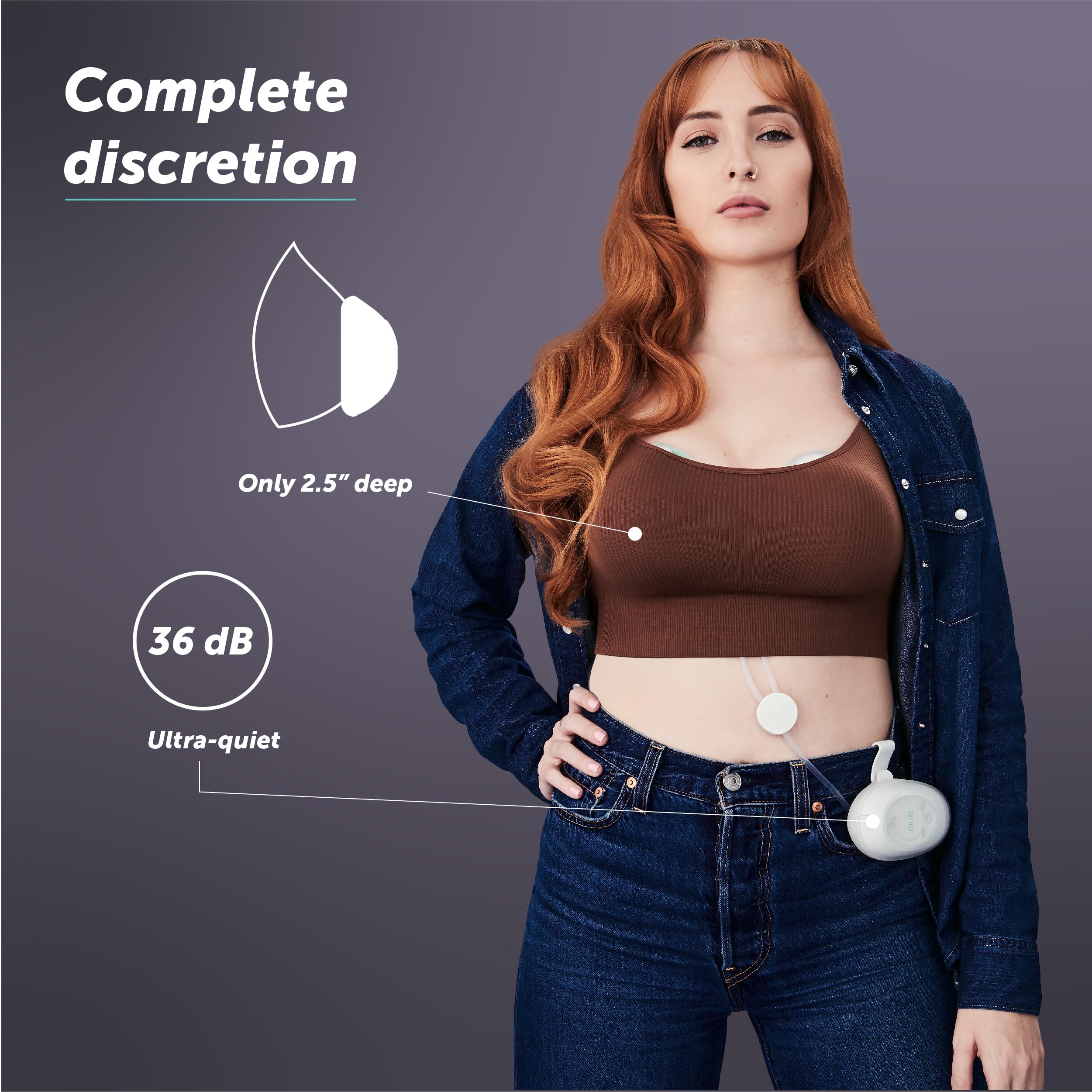 Elvie Stride ultra-quiet operation for quiet pumping at home or on the go.