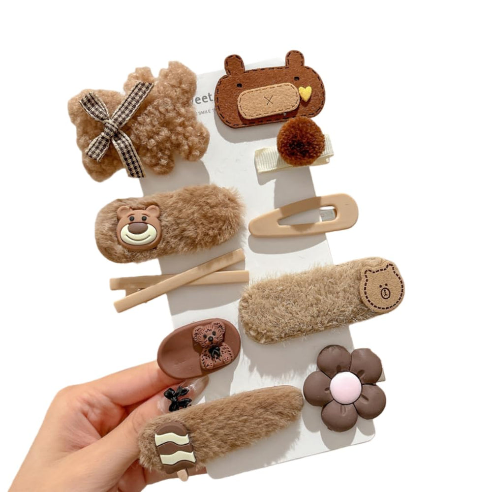 ELVRLA bear flower hairclip showcases a warm winter design for kids' hairstyles.