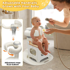 Elyelsanns Baby Shower Stand folded flat for compact storage after use.