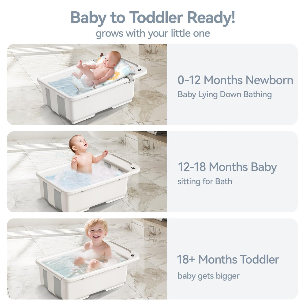 Elyelsanns cushioned bath area offers soft, comfy contact for infants.