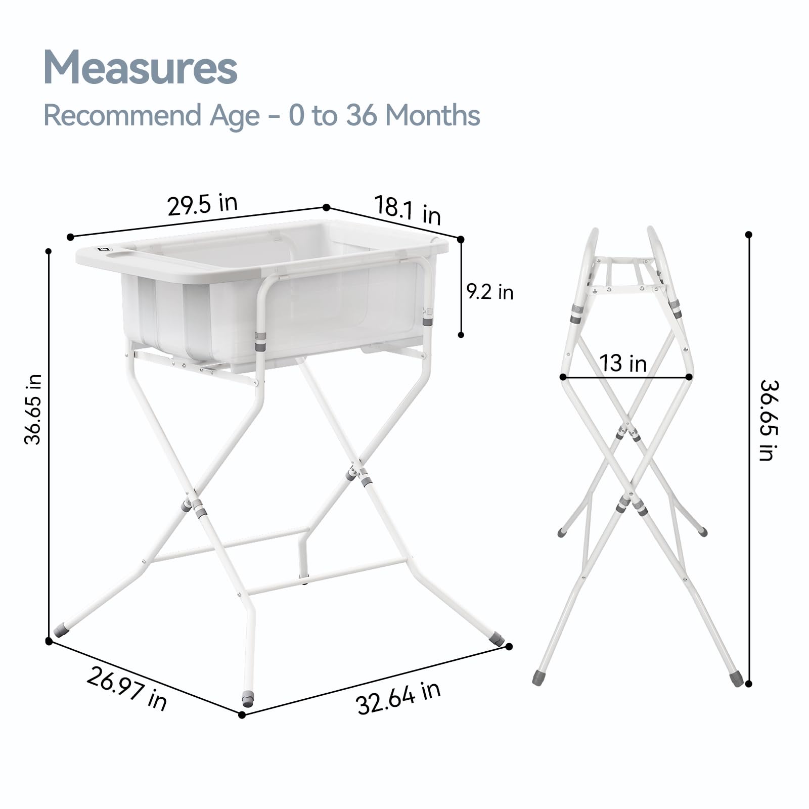 Elyelsanns ergonomic stand height reduces back strain during baths
