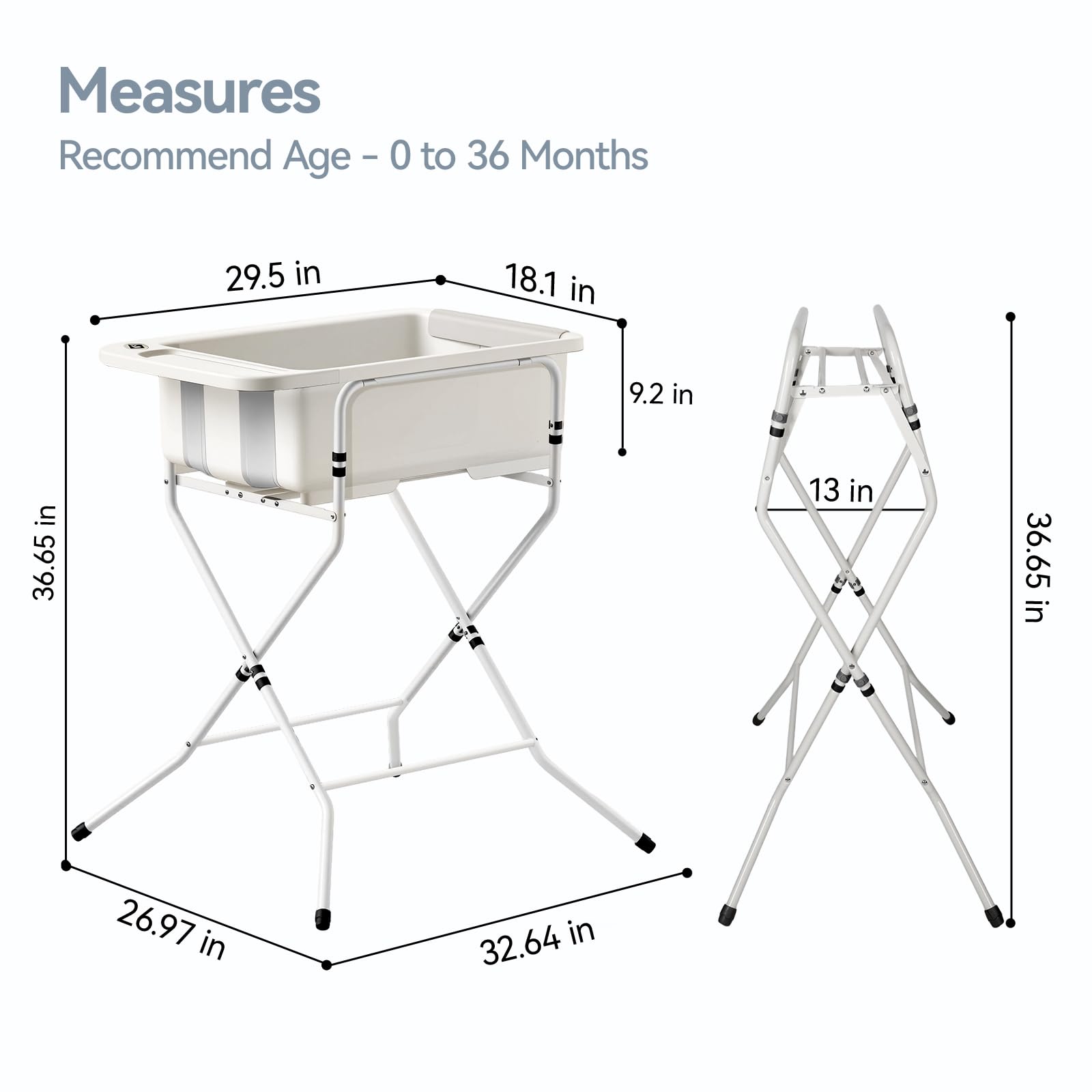 Elyelsanns large capacity tub accommodates newborn to toddler seamlessly.