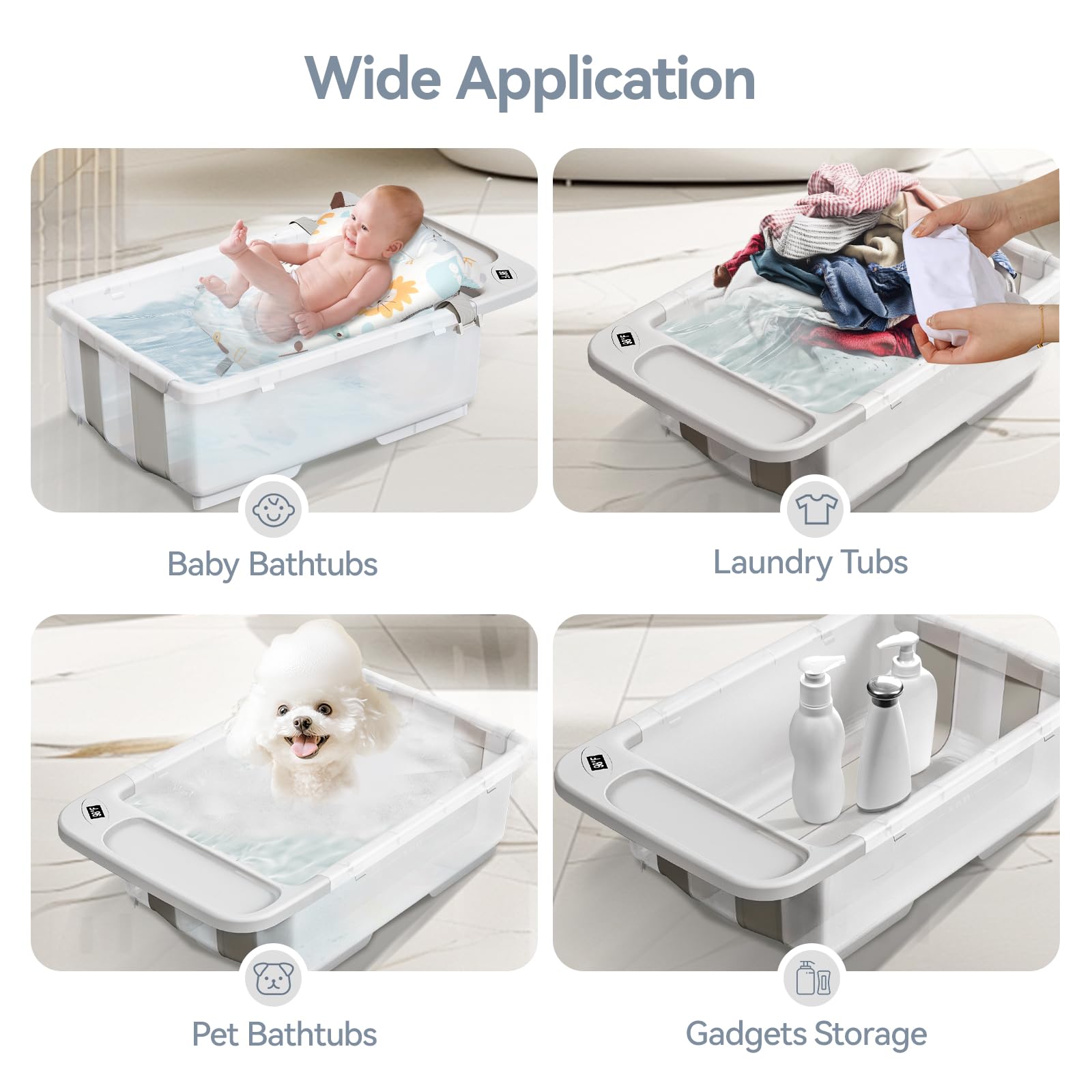 Elyelsanns travel-friendly foldable tub ideal for home and outdoor trips