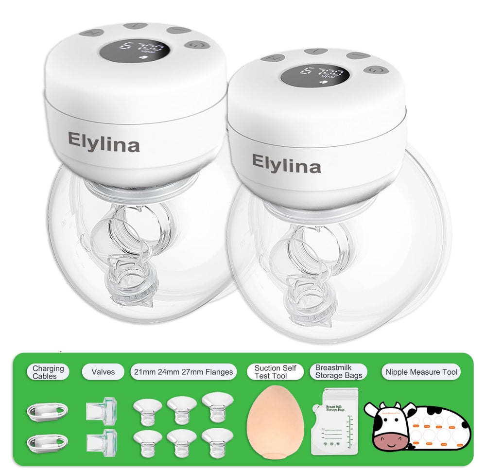 Elylina wearable breast pump on the go offers hands-free convenience.