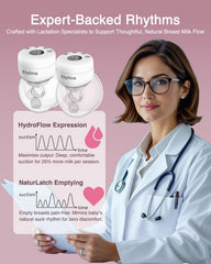 Elylina wearable pump with strong suction for efficient milk expression.
