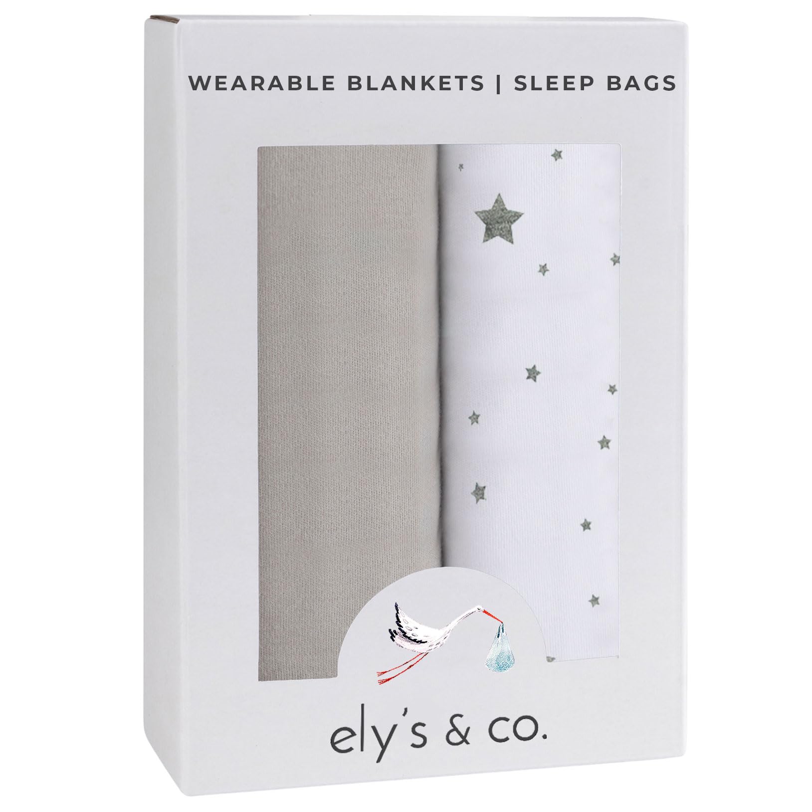 Ely's Co. 2-pack display, two patterns for versatile bedtimes.