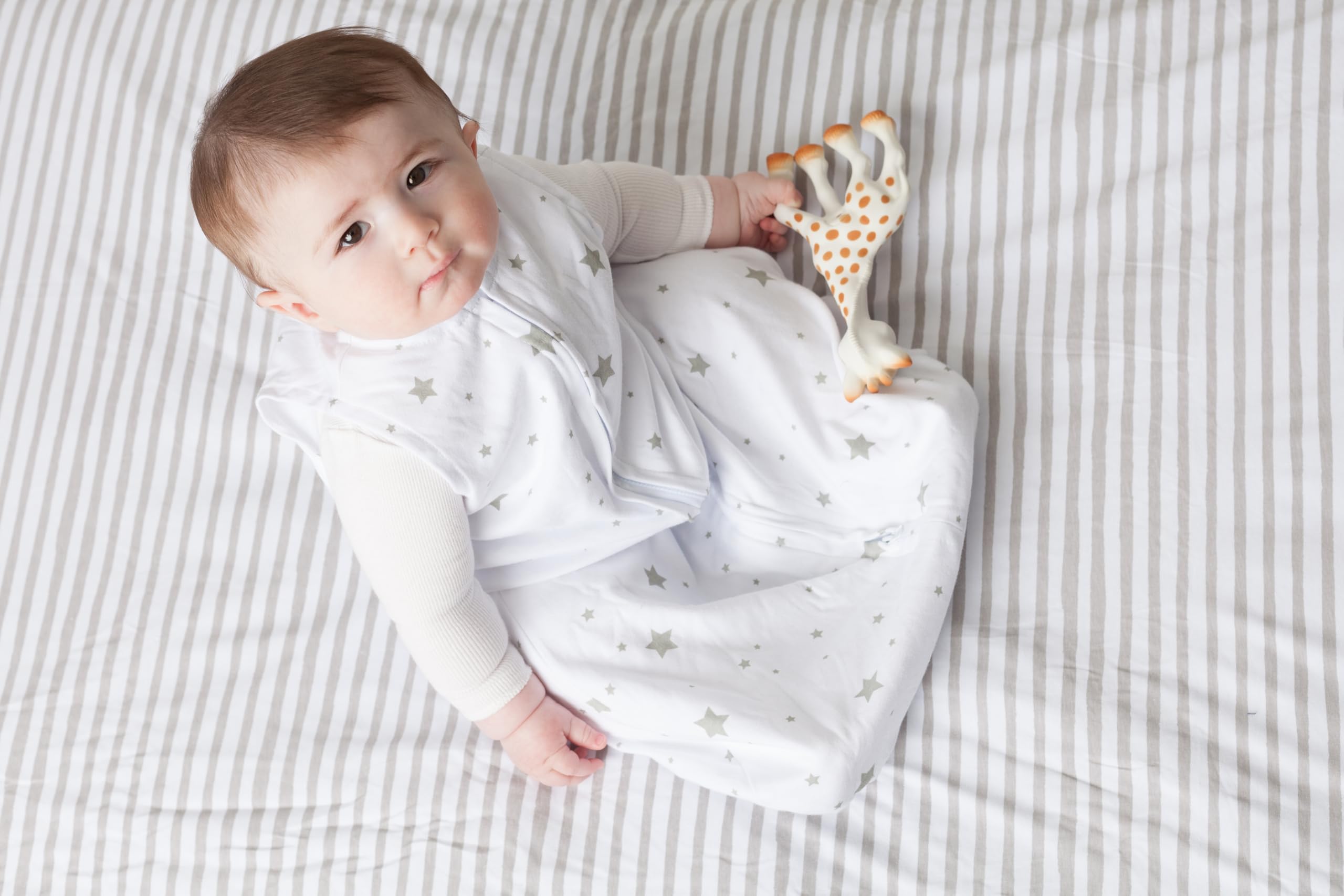 Ely's Co. Sleep Sack sizes from newborn to 18 months.