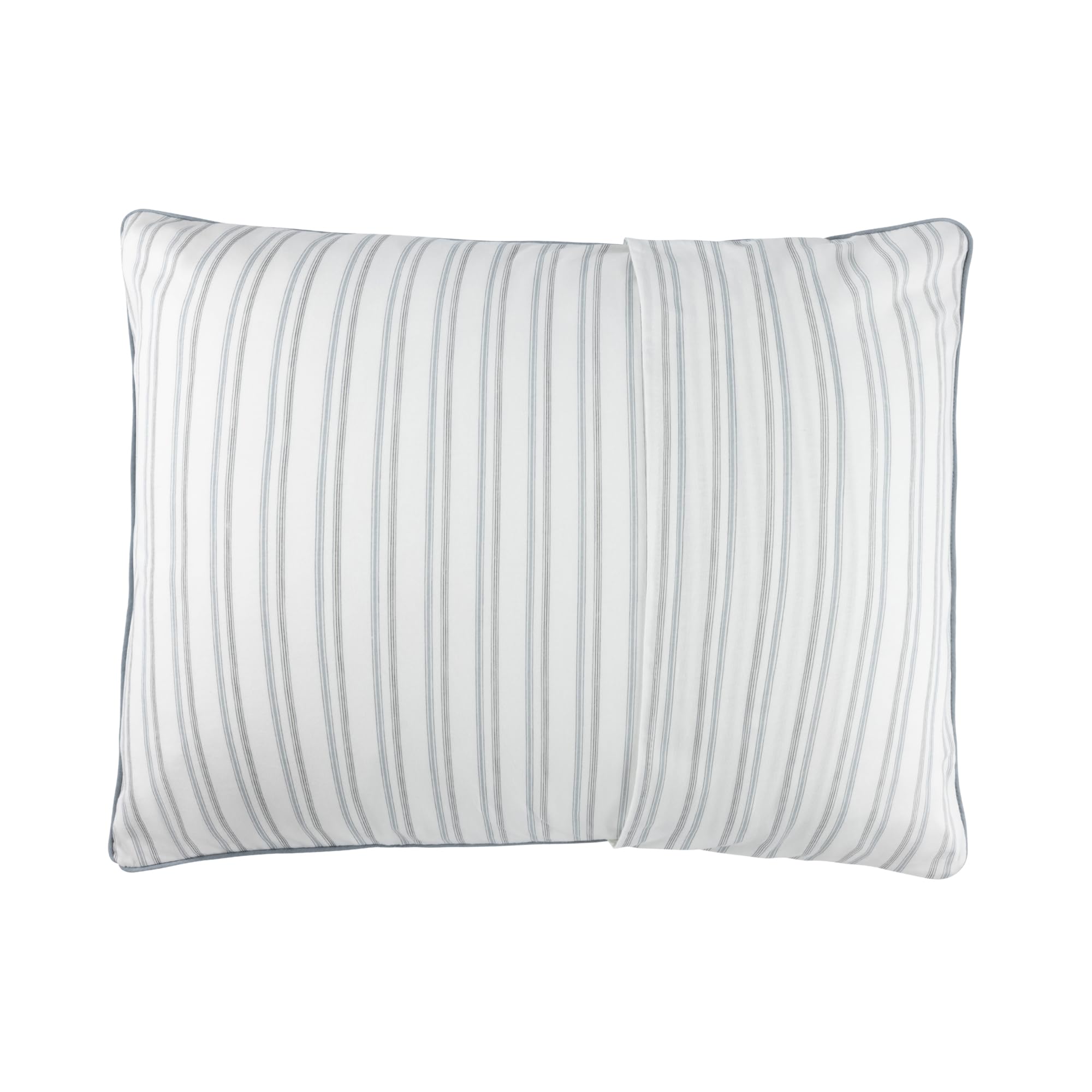 Blue dragonfly stripes pillowcase by Ely's & Co coordinates with crib sheets and nursery decor.