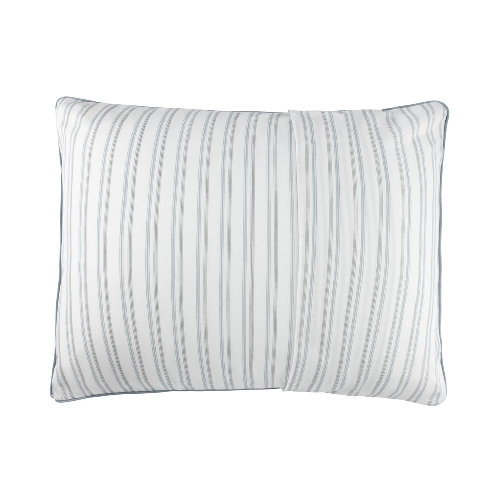 Blue dragonfly stripes pillowcase by Ely's & Co coordinates with crib sheets and nursery decor.