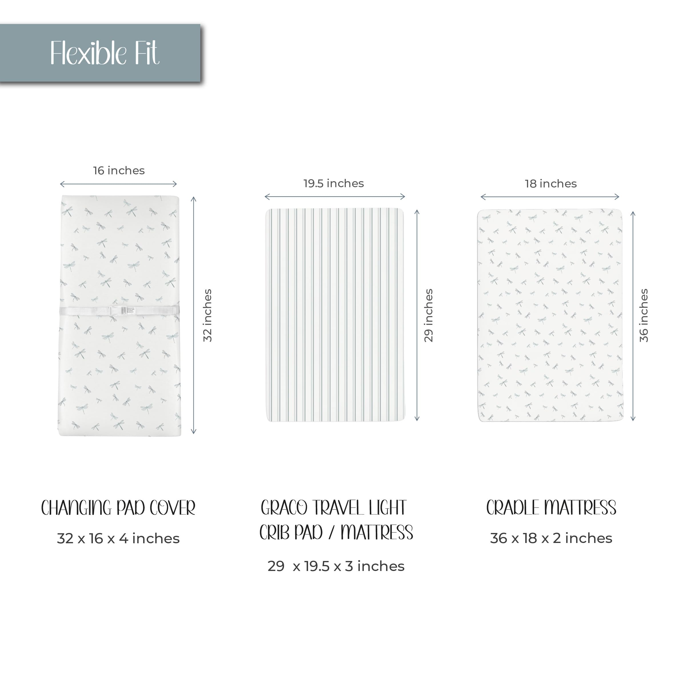 Ely’s & Co. 2-pack changing pad covers fit standard pads snugly.