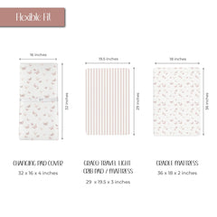 Ely's & Co. changing pad cover pink butterfly striped pattern, adds a calm nursery aesthetic.