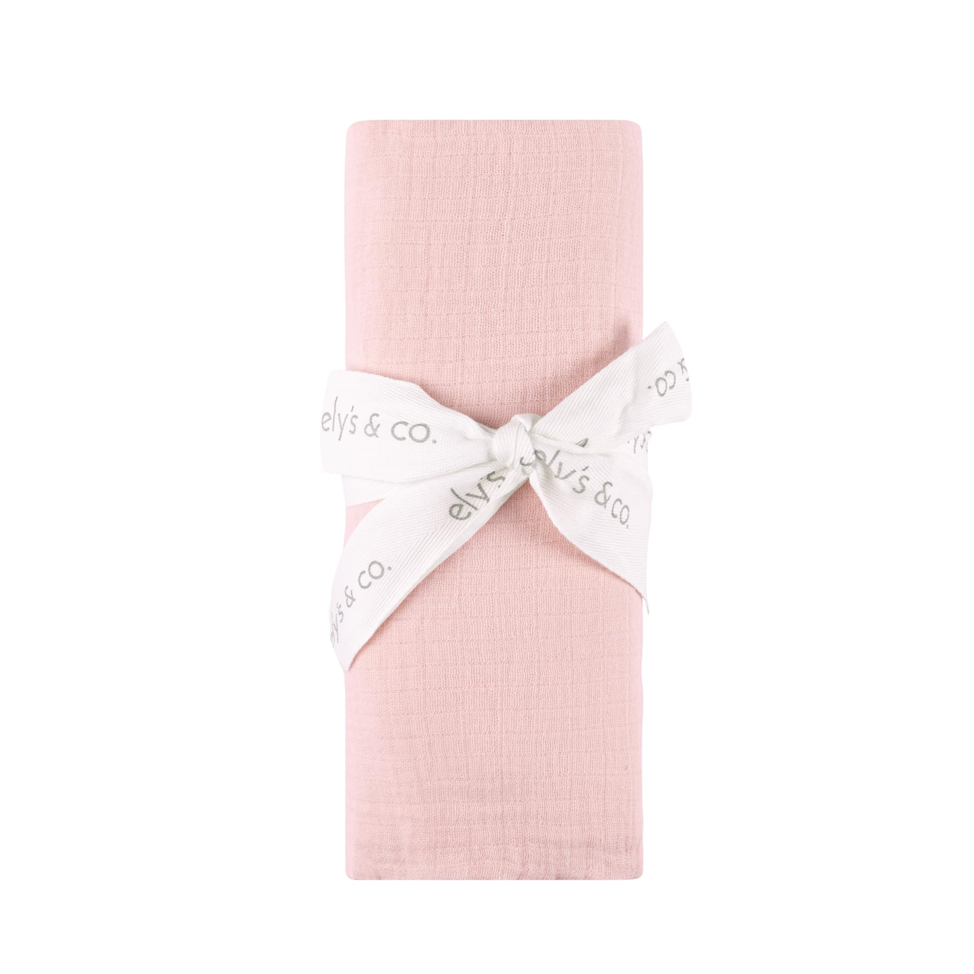 Ely's & Co cotton muslin swaddle blanket with pink scallop trim for breathable baby comfort.