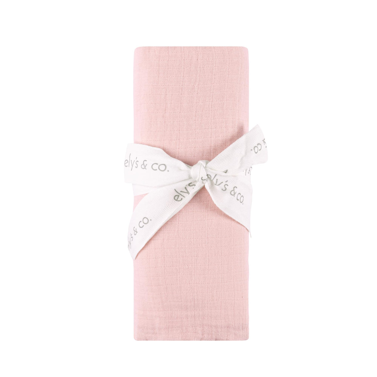 Ely's & Co cotton muslin swaddle blanket with pink scallop trim for breathable baby comfort.