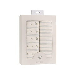Ely's & Co. 28x52 crib sheet set fits cribs and toddler beds securely.
