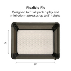 Elastic-fit Ely's & Co. sheet secures on standard Pack n Play mats