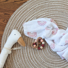 Extra-large Ely's & Co swaddle blanket provides generous wrapping space.
