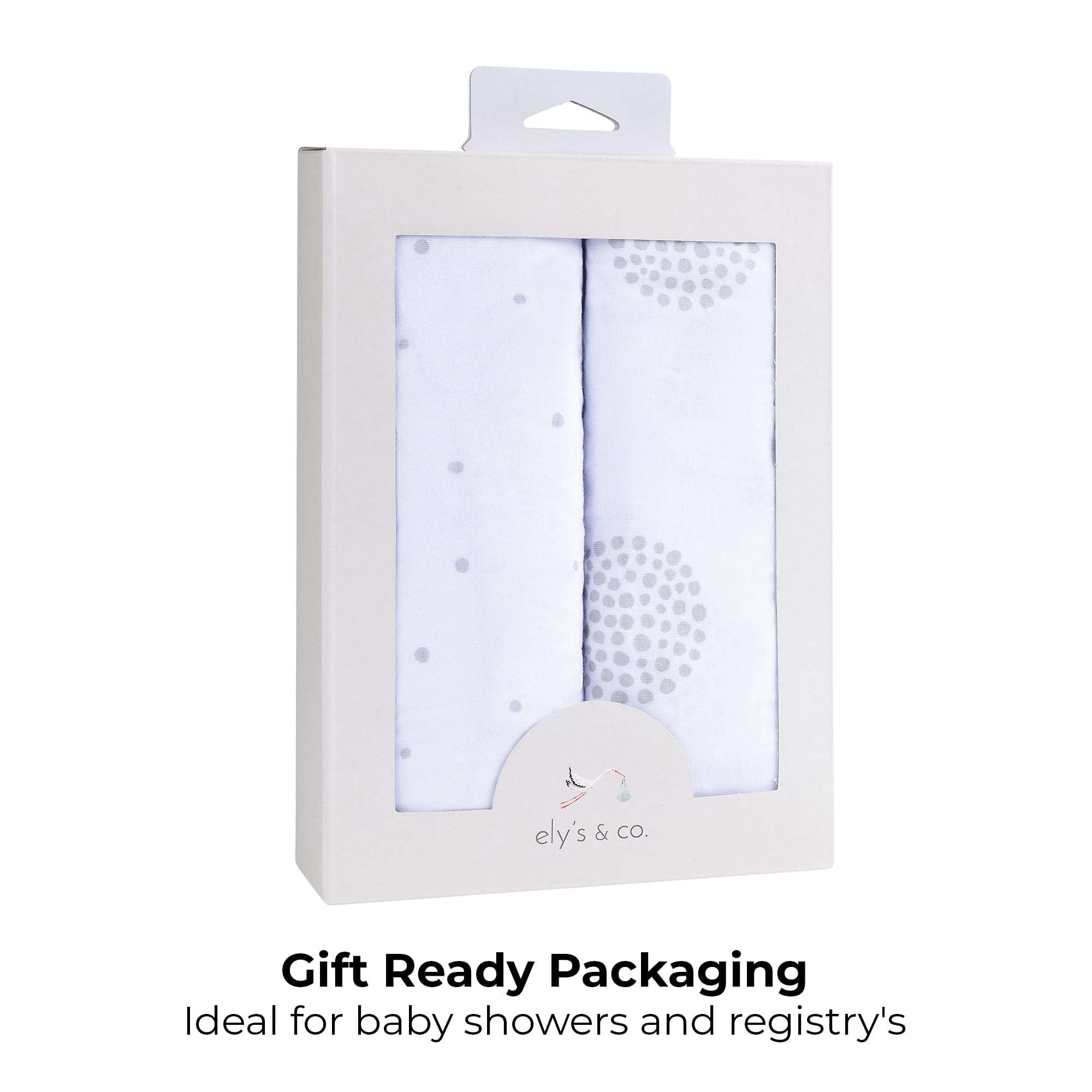 Ely's & Co two-pack packaging with grey dottie design highlights gift-ready set