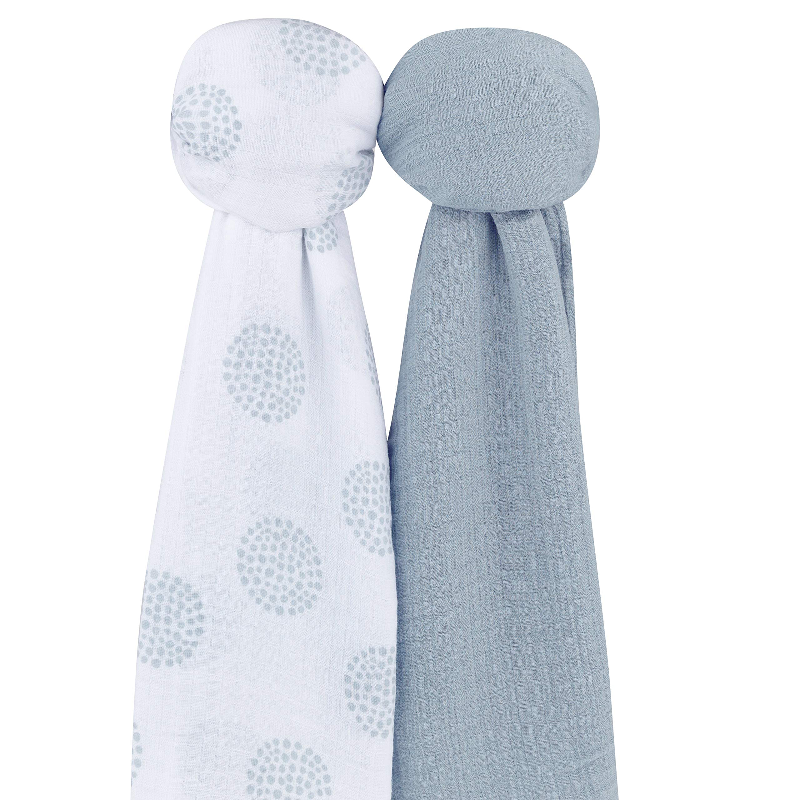 Ely's & Co Misty Blue solid swaddle, smooth everyday wrapping.