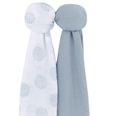 Ely's & Co Misty Blue solid swaddle, smooth everyday wrapping.