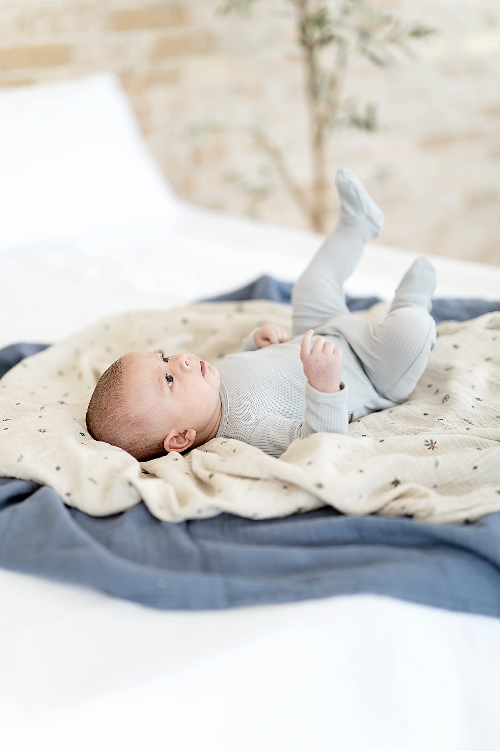 Ely's & Co swaddle on stroller or car seat cover use.