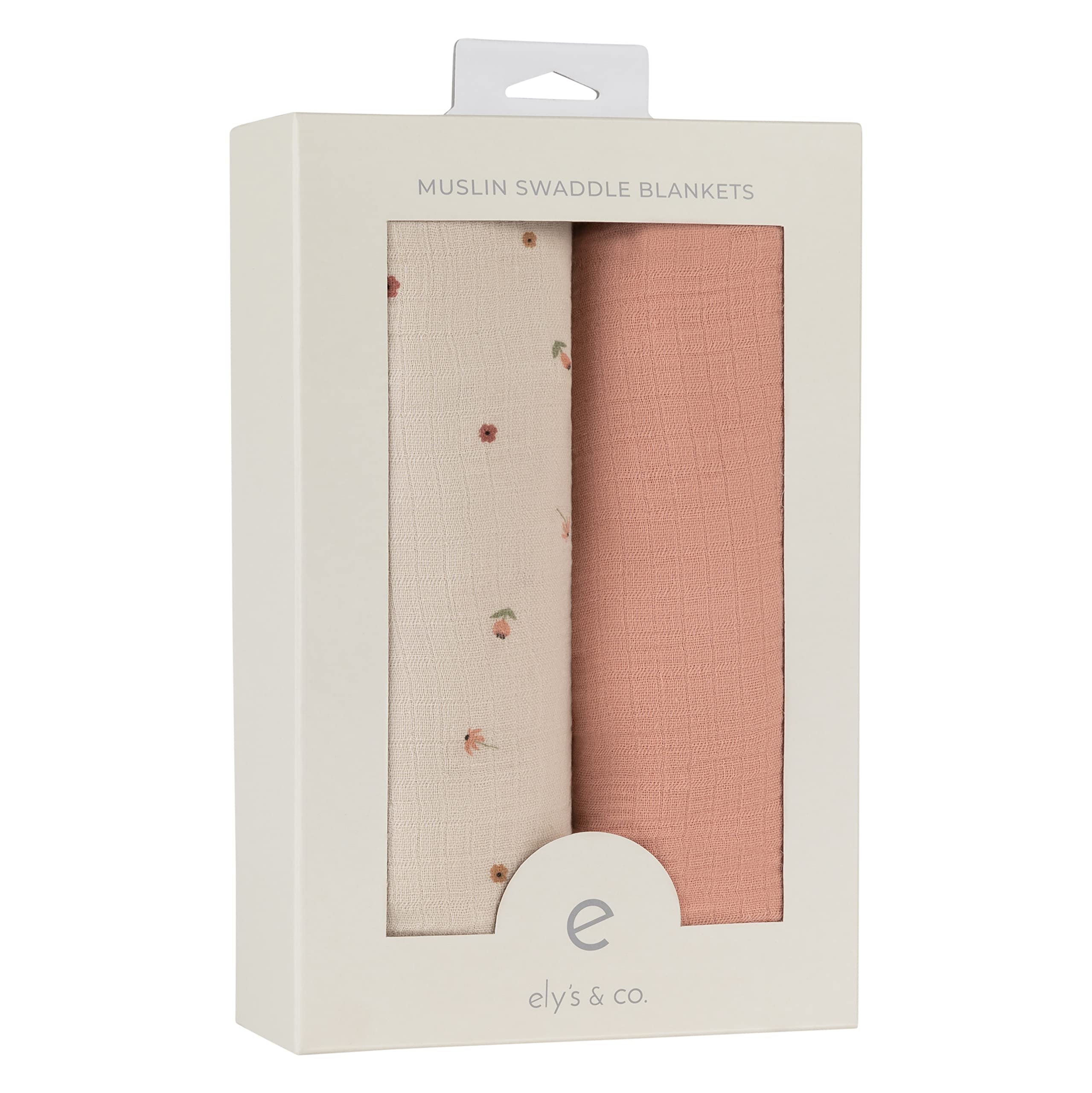 Ely's & Co. two-pack swaddle set in gift-ready packaging for baby showers.