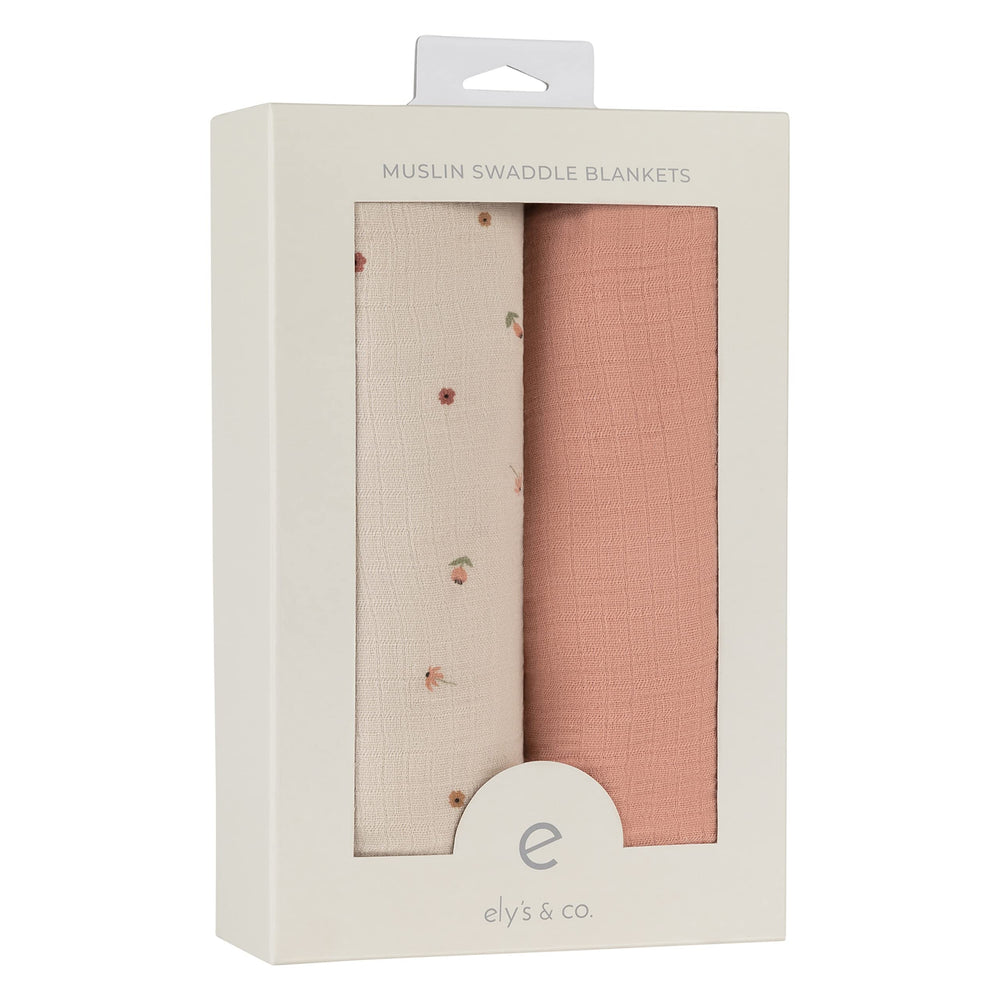 Ely's & Co. two-pack swaddle set in gift-ready packaging for baby showers.