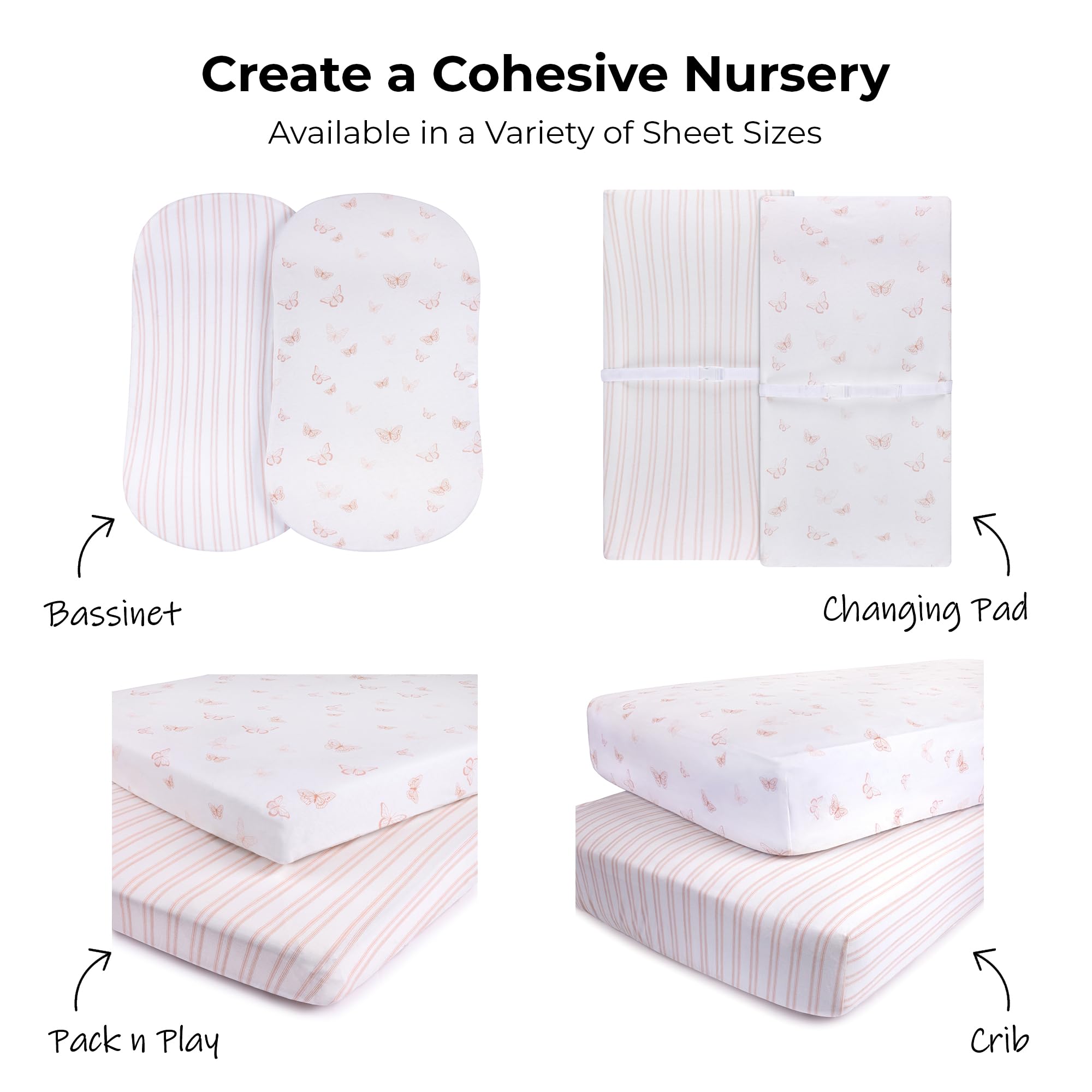 Gift-ready packaging for Ely's & Co Pack and Play sheet set