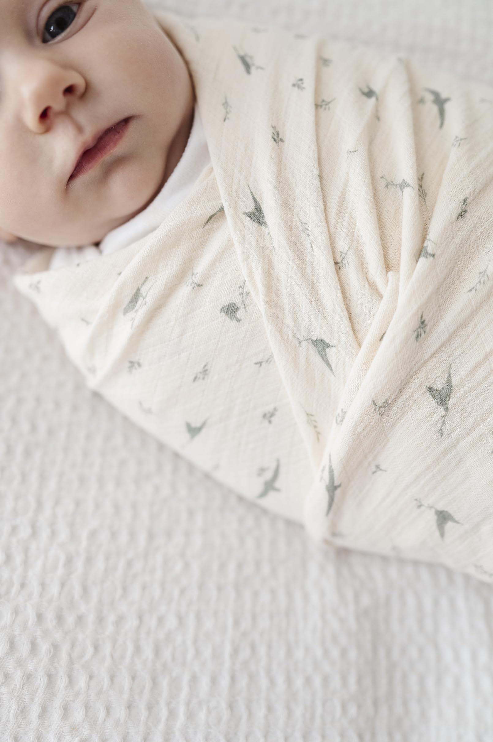 Ely's & Co sage bird stroller cover swaddle adds versatile on-the-go privacy.