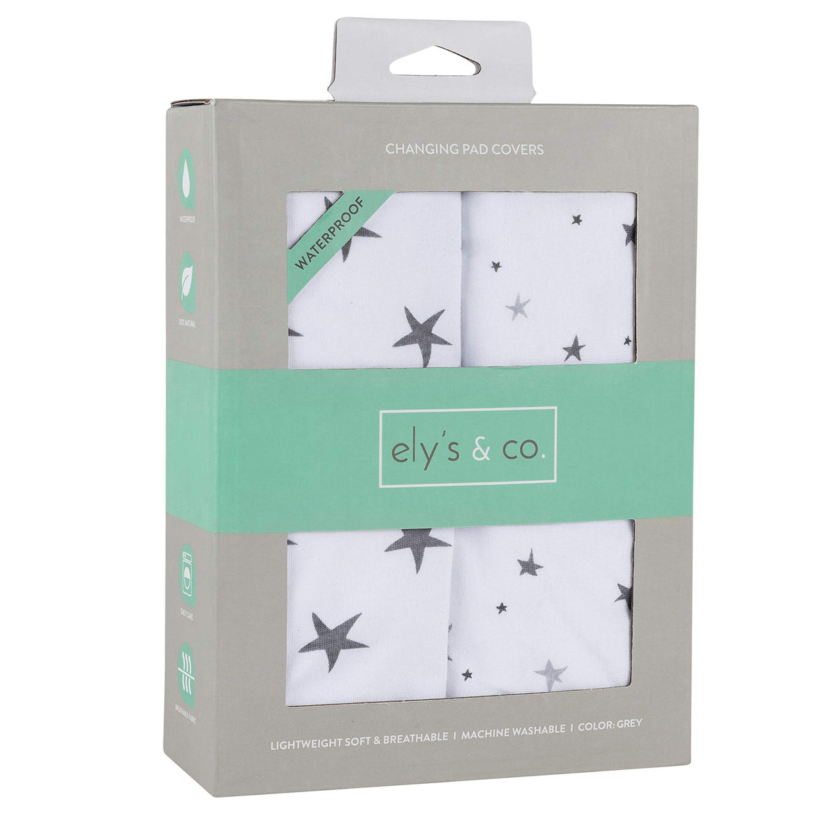 Ely's & Co waterproof changing pad cover cradle sheet 2-pack protects against leaks.