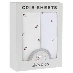 Ely's & Co waterproof crib sheet in berry dot lavender keeps mattress dry and comfy