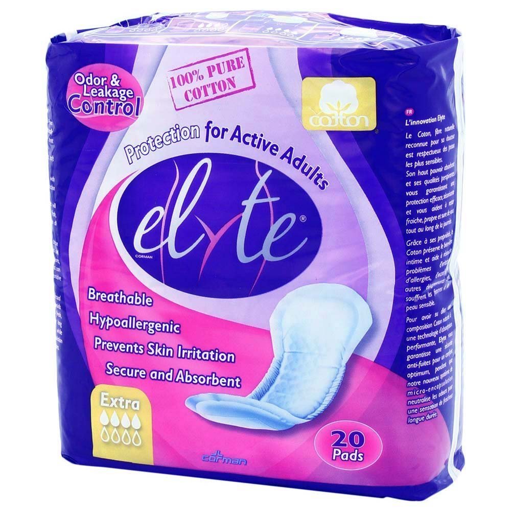Elyte cotton hypoallergenic bladder pad extra for daily comfort and protection